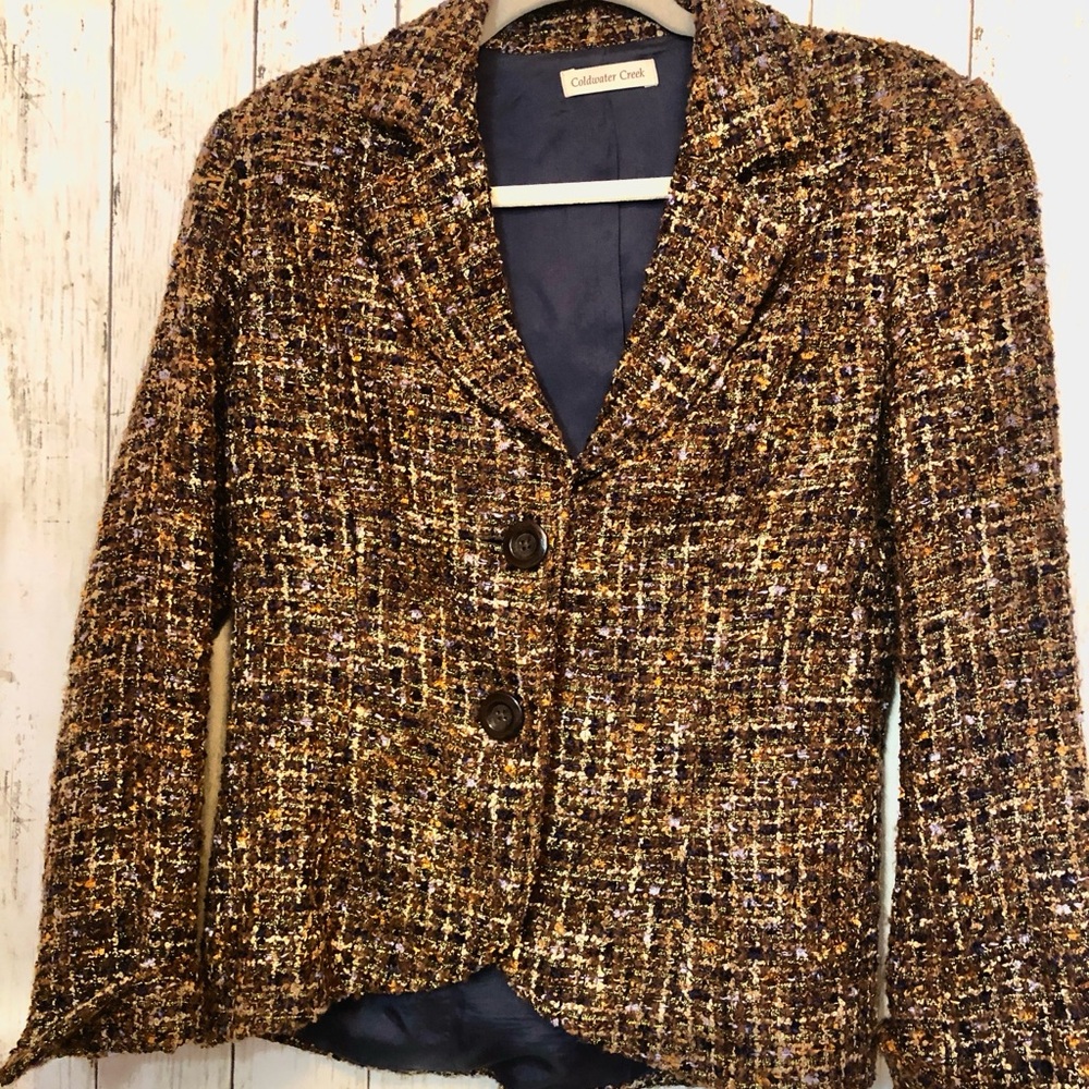 Coldwater Creek Multicolor Tweed Blazer